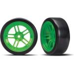 Traxxas колело 1.9", джанта split-spoke зелен, гума Drift (2) (предни)