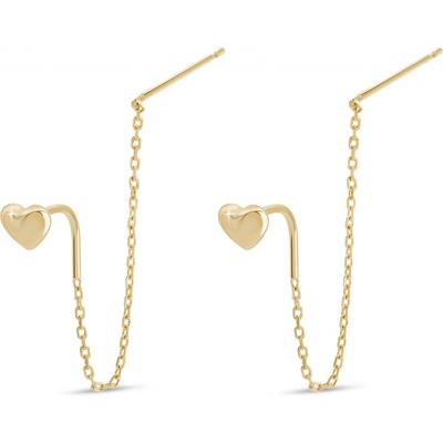 Biju Stříbrné náušnice se srdíčky - pozlaceno 14k zlatem 3753 1003753