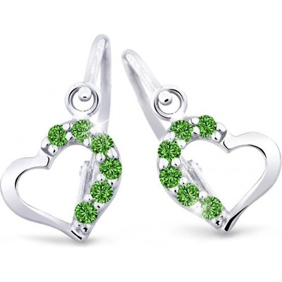 Cutie Jewellery Nežné detské náušnice z bieleho zlata C2757-10-X-2 zelená