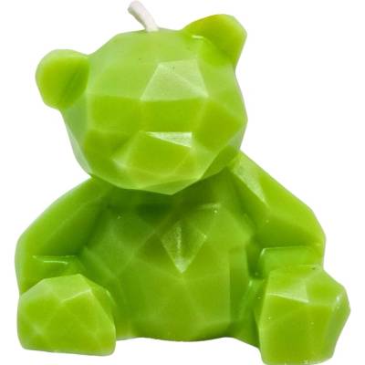 Svíčkománie3D Low-poly méďa zelená 55 g