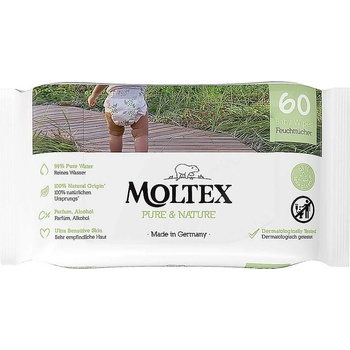 Moltex Pure & Nature EKO vlhčené ubrousky na bázi vody 60 ks