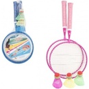 Teddies Badminton sada dětská 2 pálky + 3 košíčky 2 barvy