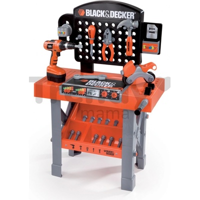 Smoby Black & Decker pracovný stôl s vŕtačkou a motorkou
