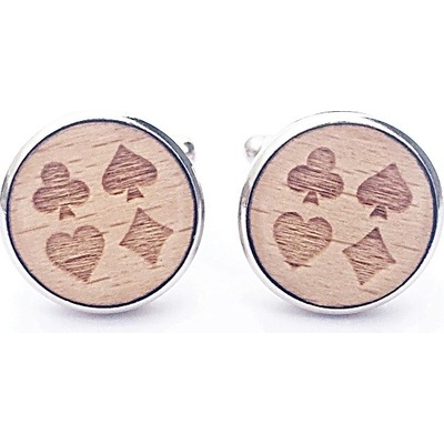 LMK dřevěné manžetové knoflíčky Poker