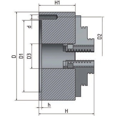 3-čelisťové sklíčidlo s centrickým upínáním Ø 125 mm 3442712