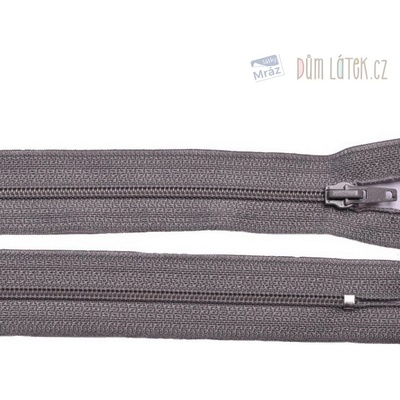 Zips špirálový 3mm nedeliteľný 40cm šedá