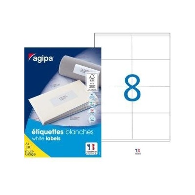 Etikety univerzálne 105x70mm Agipa A4 100 hárkov