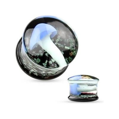 Šperky4U skleněný plug do ucha houbička PL01186-06