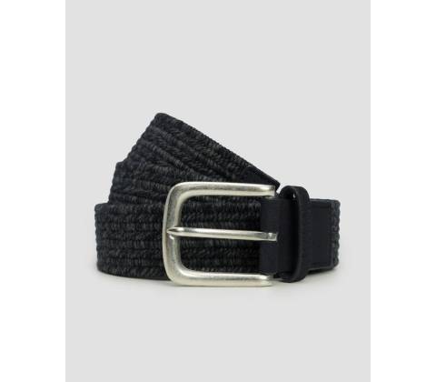 Alberto Basic pánský opasek Braided Tmavě Modrý