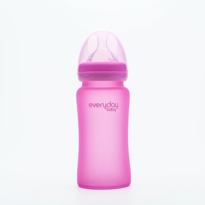 Everyday Baby Láhev sklo senzor pink 240ml