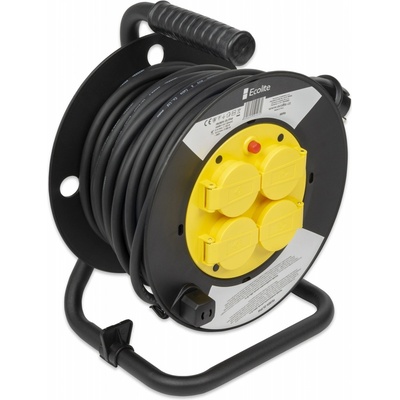 Ecolite prodlužovací kabel na bubnu 25m 4 zásuvky FBUBEN-25 IP44