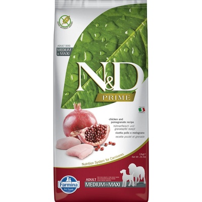 N&D Prime Dog Adult Medium & Maxi Grain Free kuře 2 x 12 kg