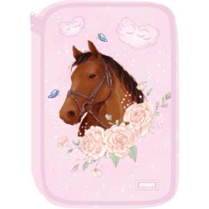 Eurocom Несесер Street Horsegirl, 2 ципа, пълен, 21x13x5cm (24459-А-HORSEGIRL)