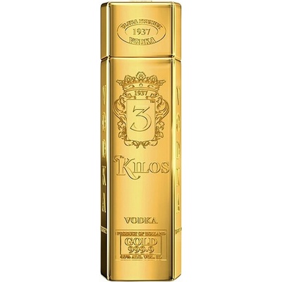 3 Kilos Vodka Gold 999,9 40% 1 l (čistá fľaša)