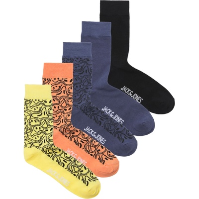 Jack & jones Къси чорапи 'smiley' синьо, жълто, оранжево, черно, размер 41-46