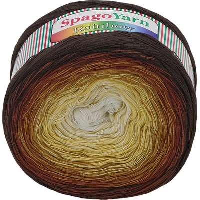 Příze SpagoYarn Rainbow Bílá,Žlutá,Hnědá,Hnědá 7 250g / 1000 m
