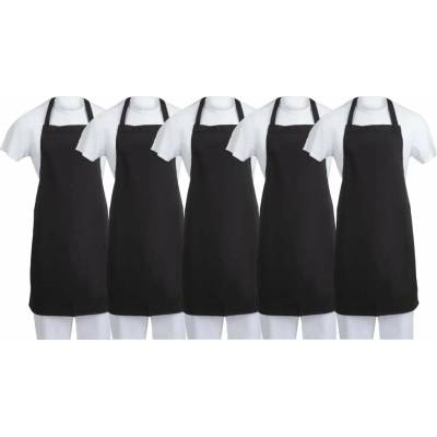 Gastrofans Whites laclová zástěra z polybavlny v černé barvě 5 ks