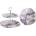 Qx impex kft IRIS Стъклен сервиз за торта на 2 етажа с лавандулов модел 20cm+25cm 102022 (102022)