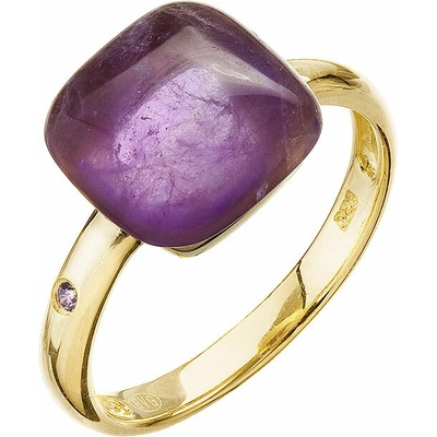 Evolution Group Pozlacený prsten s ametystem 15032.3