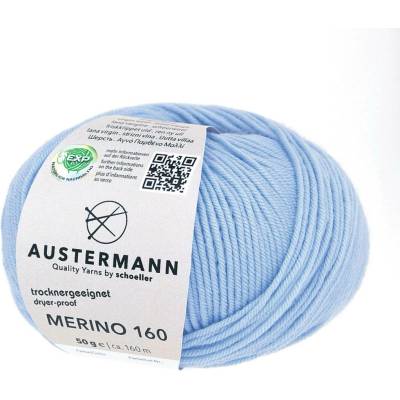 Pletací příze Austermann Merino 160 EXP Barva: 222 AZUR