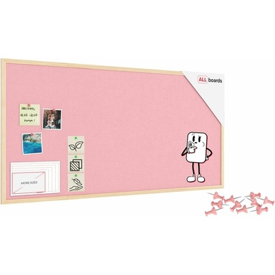 Allboards TFPINK126P Textilní tabule 120 × 60 cm