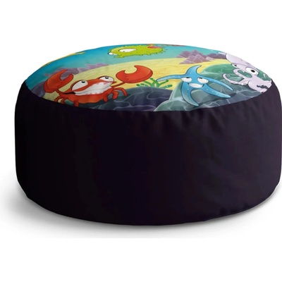 SABLIO taburet Circle Podmořský svět 2 40x50cm | vnitřní vak v ceně
