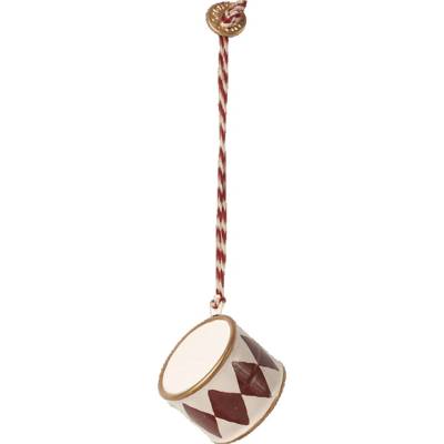 Vánoční plechová ozdoba Drum Small Red Maileg