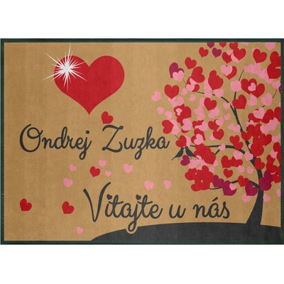 GDmatsEU Personalizovaná rohožka zo srdiečkami 60 x 40 cm