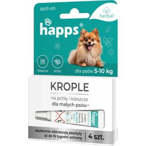 Bros Sp z o. o HAPPS Herbal - капки против бълхи и кърлежи за малки кучета 5-10 кг