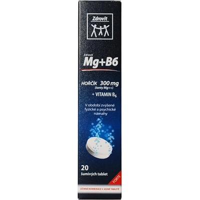 Zdrovit MaxiMag Hořčík 375 mg + B6, 20 šumivých tablet