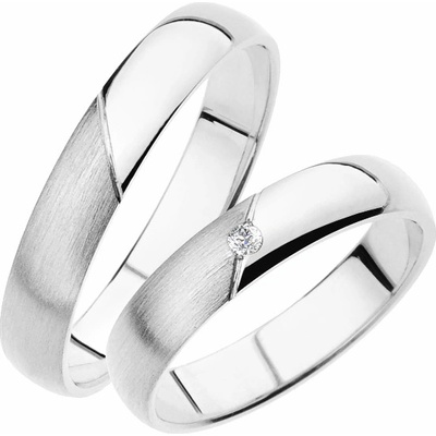 Snubní prsteny z bílého zlata SP-237B