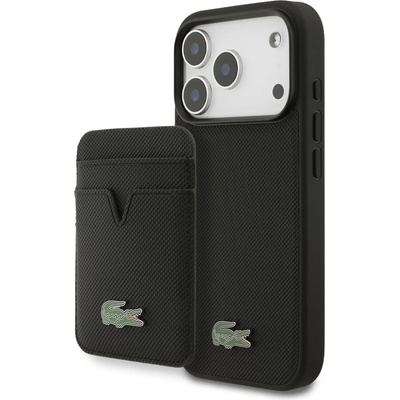 Lacoste Калъф Lacoste Iconic Petit Pique MagSafe + портфейл за iPhone 17 Pro черен (LCHMBWP17LPLAK)