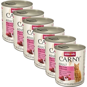 Animonda Carny Adult - Говеждо и пуйка с скариди 6 x 800 г