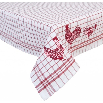 Clayre & Eef Obrus Country Side Chicken red 100x100 cm