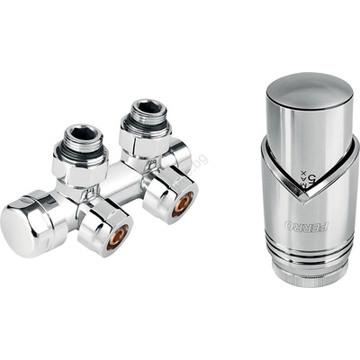 Novaservis - Комплект за радиатори с централно присъединяване, ъглов, гланцов хром (NR0090)