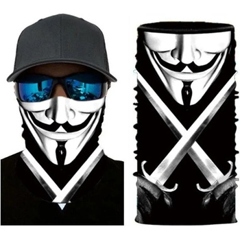 Hoodstyle Бандана шал на анонимните HoodStyle Bandana AnonymousBNP-S117 - Черен, размер