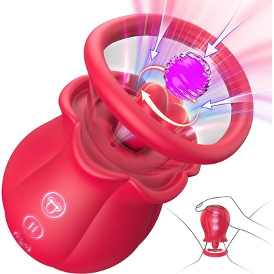 SuperLove 3in1 Rose Vibrator Sucking & Licking & Vibrating