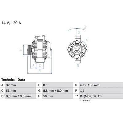 BOSCH 0 986 047 660 generátor (0986047660)