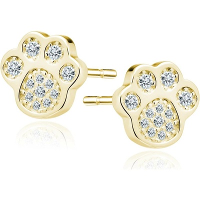 Olivie stříbrné náušnice TLAPKA gold 2407