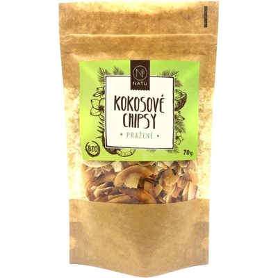 NATU Kokosové chipsy BIO kokosové chipsy v BIO kvalitě příchuť Roasted 70 g