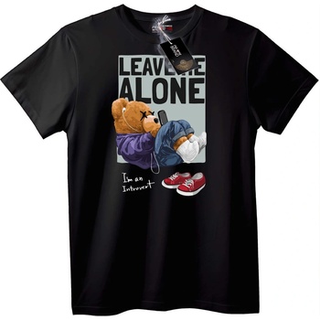 NOONEBRAND Тениска Остави ме сам - интроверт - 7XL, Black