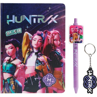 Přívěsek na klíče Kpop Demon Hunters dárkový set (blok pero Huntrix) DPL6