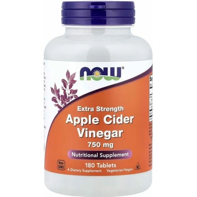 Now Foods Apple Cider Vinegar Extra Strength 750 mg 180 tabliet