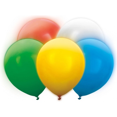 PartyDeco Balonky latex barevné s LED světlem 30 cm