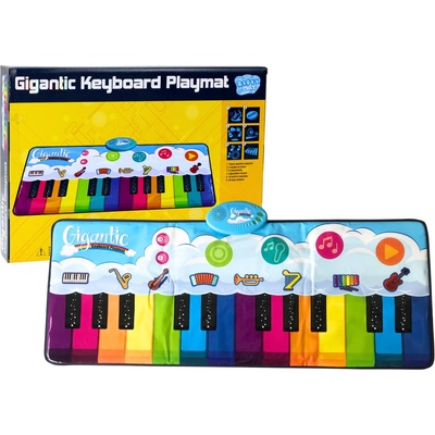 mamido Taneční vzdělávací podložka Duha s pianem a nástroji 10 melodií