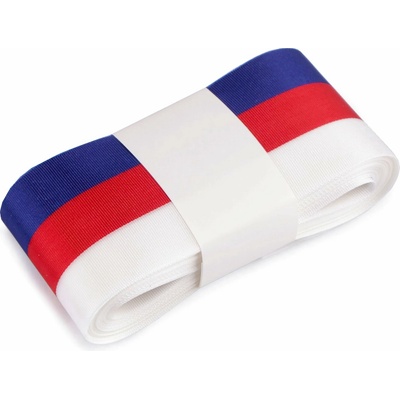Taftová stuha TRIKOLORA CZ / Česká republika, šíře 5cm (stuha v metráži)