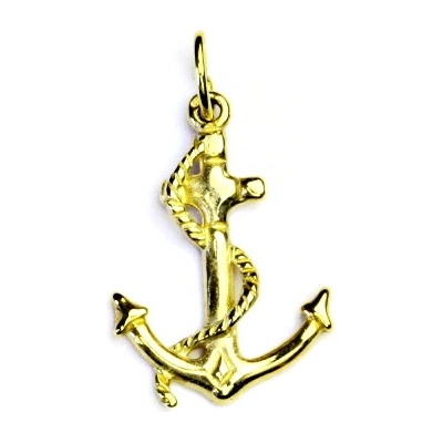 Čištín Zlatý přívěsek kotva žluté i bílé zlato P 414 4407