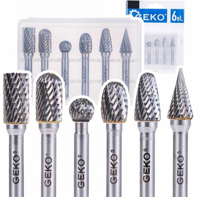 GEKO Sada stopkových fréz do kovu 6 mm, 6 ks - G37498
