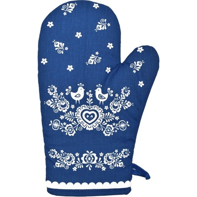 Forbyt Kuchynská chňapka Folk podklad modrý 1 ks 18 x 28 cm