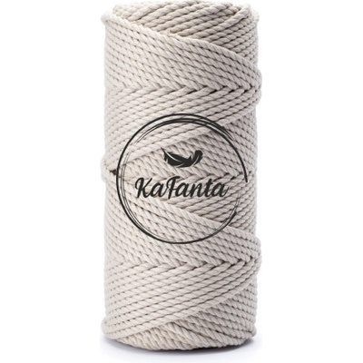Bavlněná šňůra KaFanta Premium 3PLY 3mm - sand beige